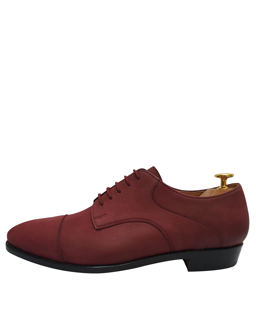 Nubuck Captoe Derby Burgundy - 5
