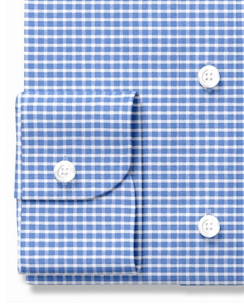 Easy-to-Iron White Blue Graph Checks