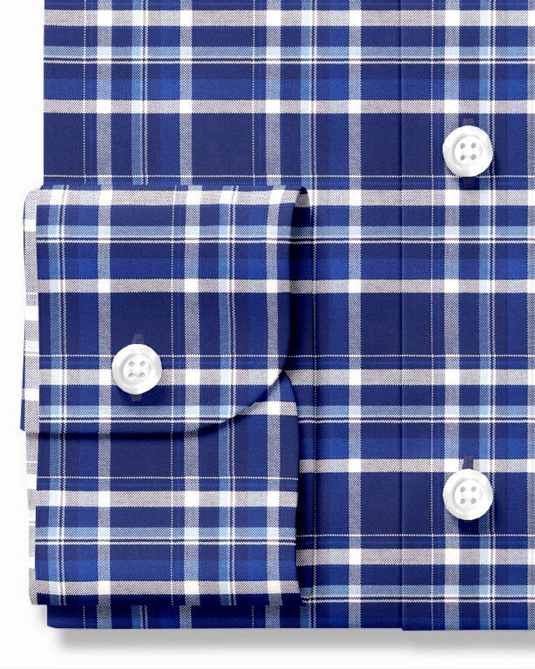 Easy-to-Iron Blue White Checks Shirt - 3