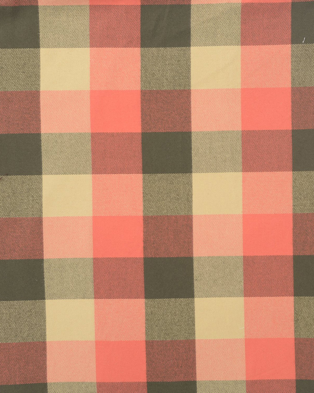 Orange Olive Tan Windowpane Twill Flannel Work Shirt - 4