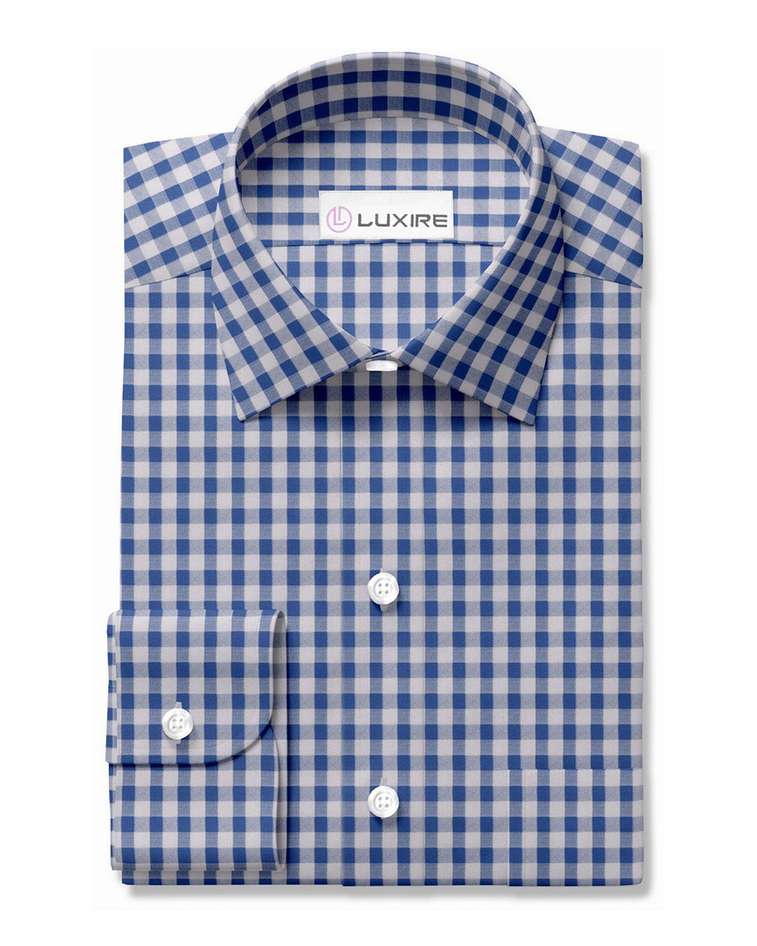 Blue White Gingham Checks - 1