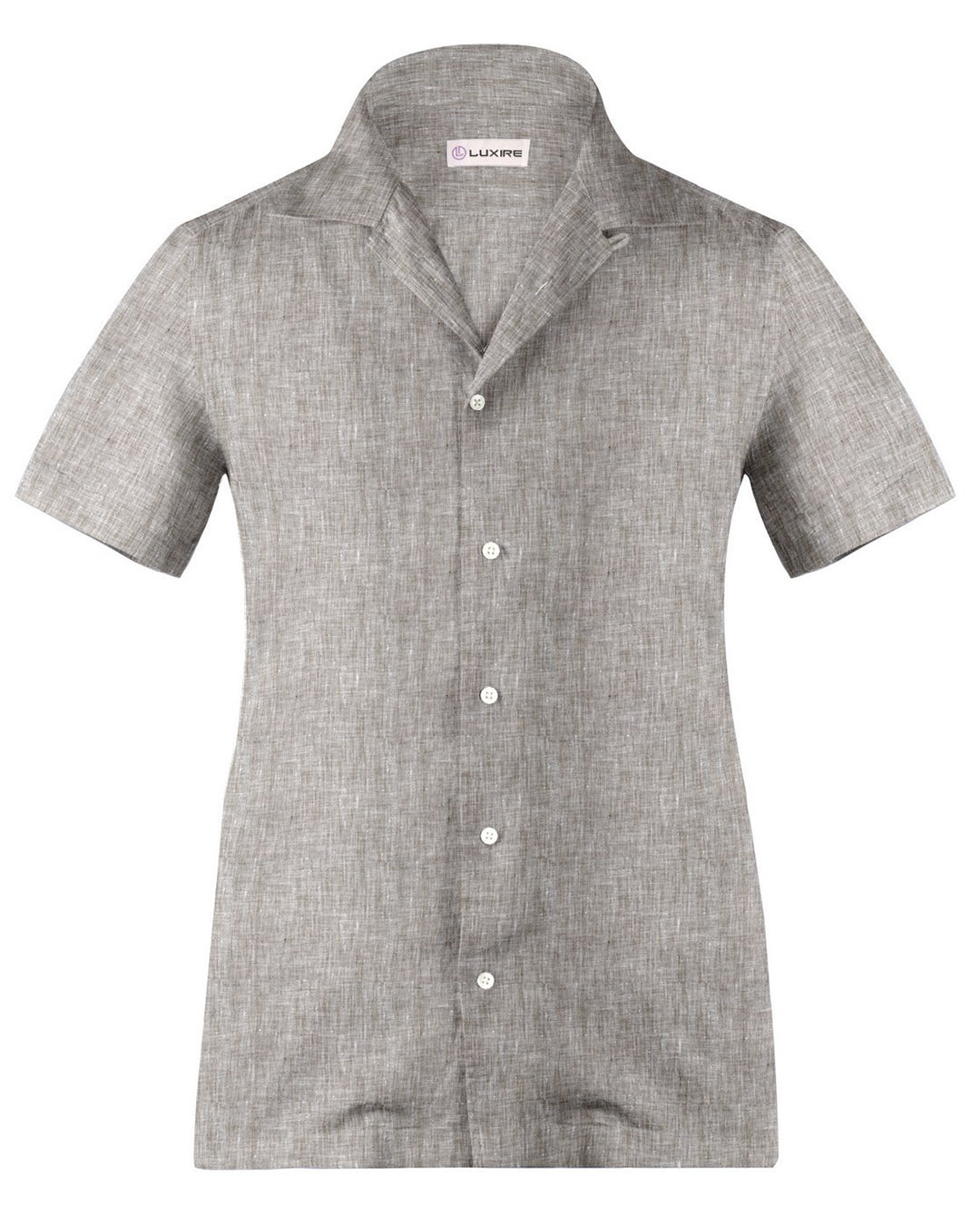 Camp collar PRESET STYLE in Brown Linen - 1