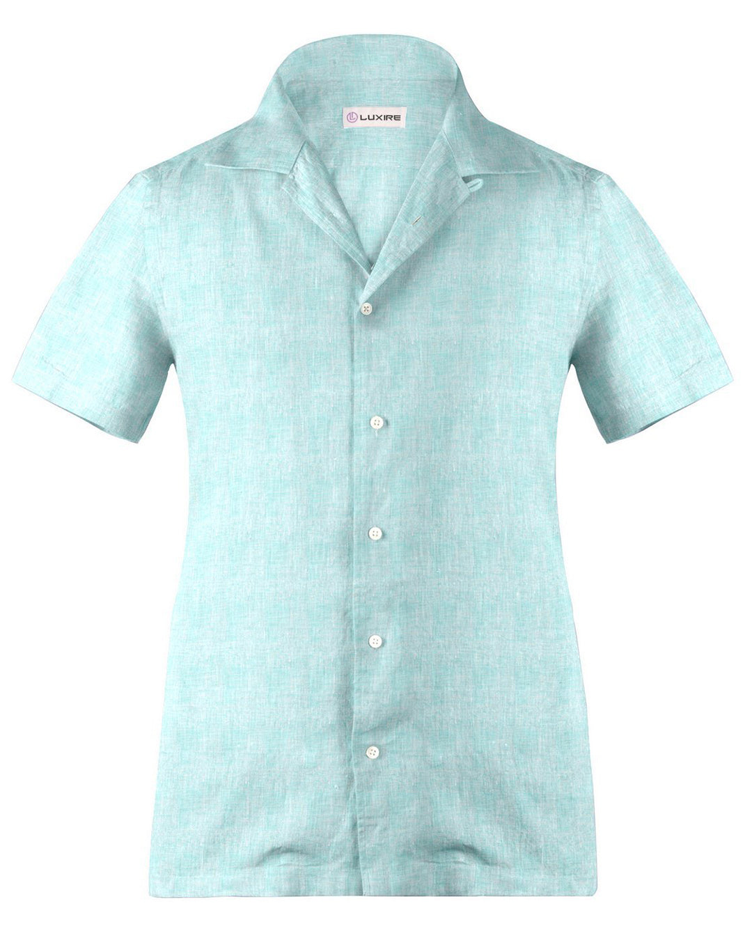 Camp collar PRESET STYLE in Sea Green Linen - 1